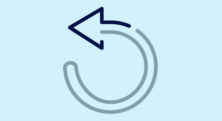 Icon of a curved refresh arrow.
