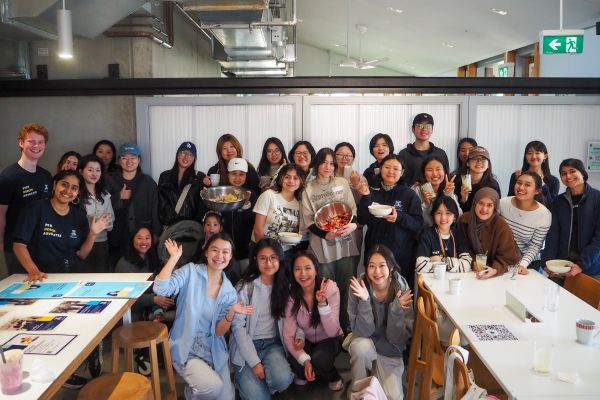 A big group photo from the Cooking Workshop  