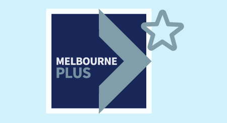 Melbourne Plus logo with star.