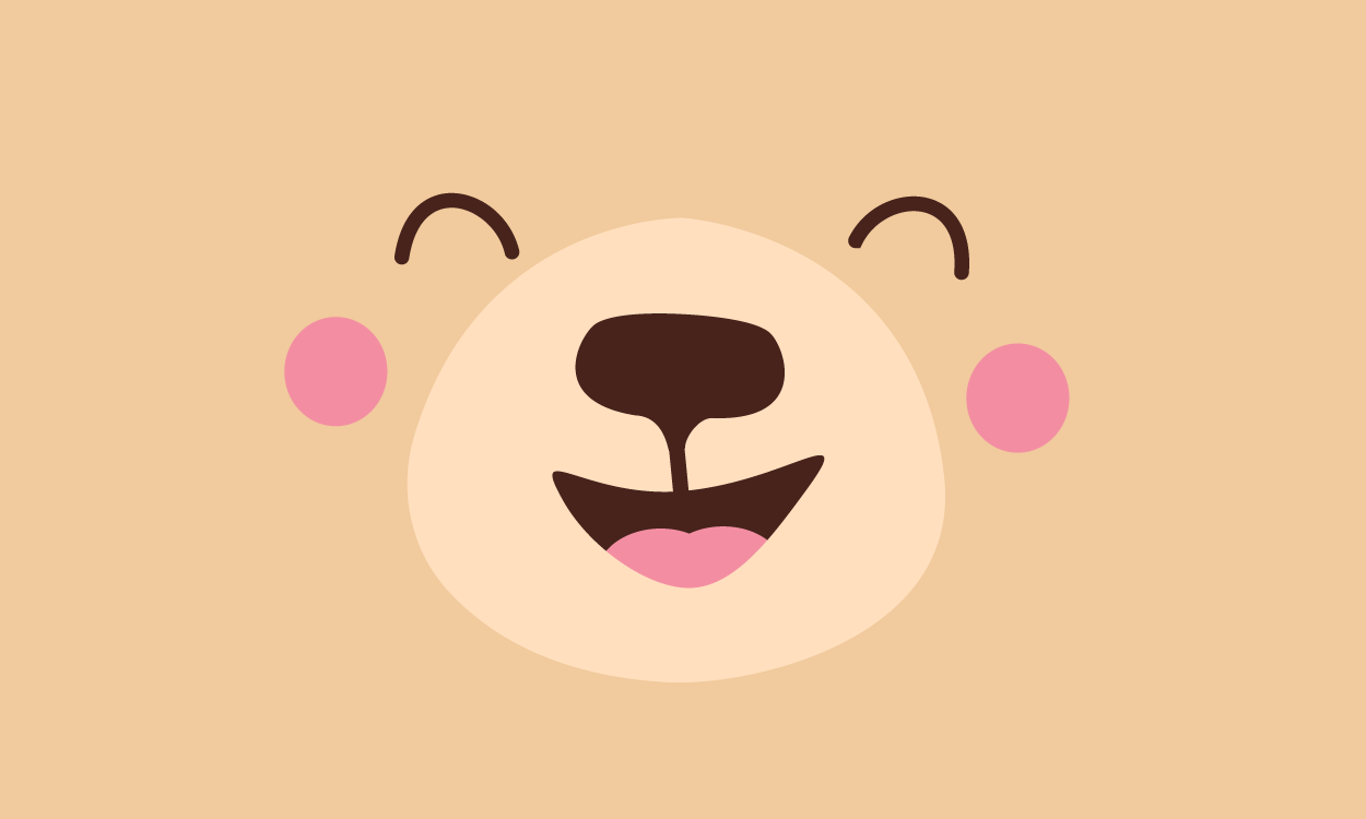 Graphic image of Uni Melb mascot Barry the Bear zoomed into his smiling face.