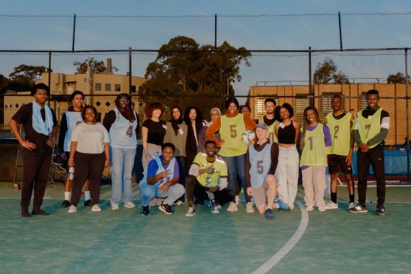 African Students Society  take a group picture at sports centre