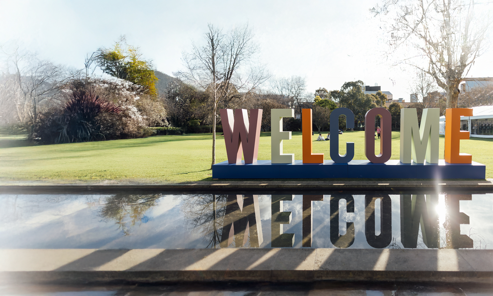 UniMelb Welcome sign